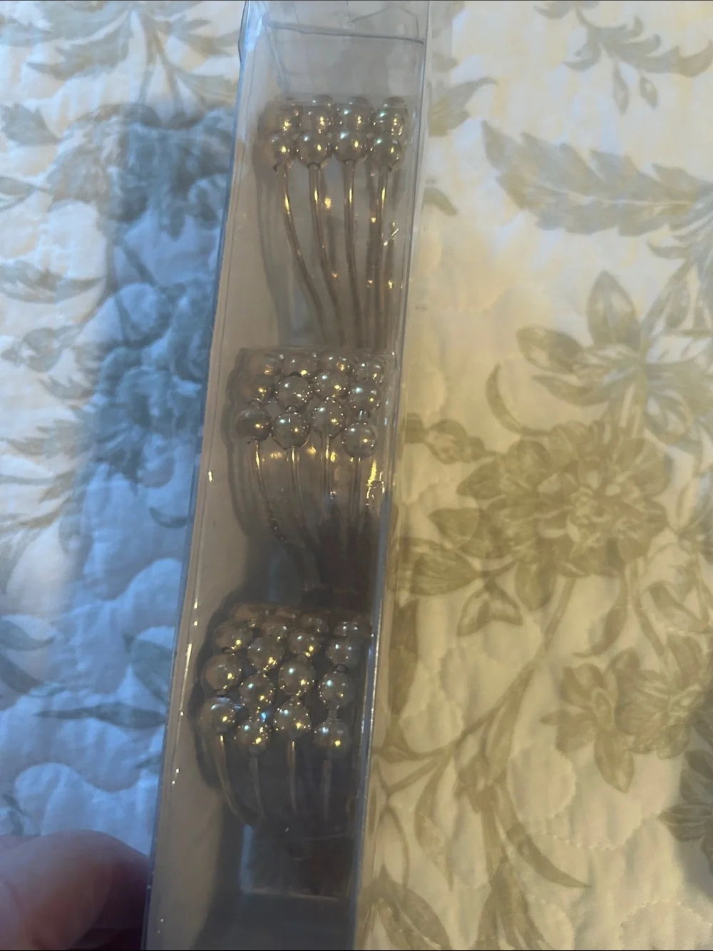 Nautica Gold Shower Curtain Hooks with Beaded Accent